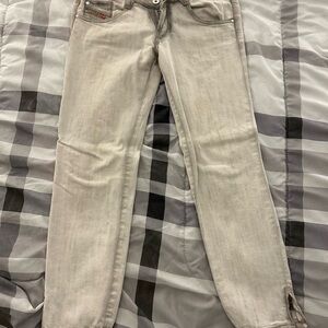 Diesel Gray Skinny Jeans Smooth Texture